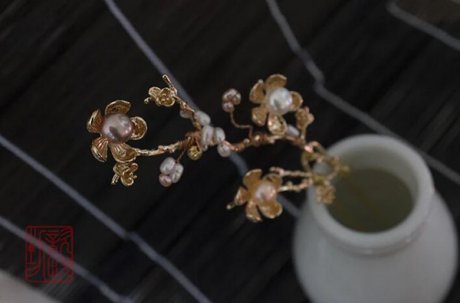 梅梢晚晴雙股簪，家佳樂文學發(fā)飾發(fā)簪